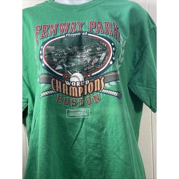 2007 Fenway Park Green Monster Boston Red Sox World Series Champions T Shirt L - Picture 2 of 10